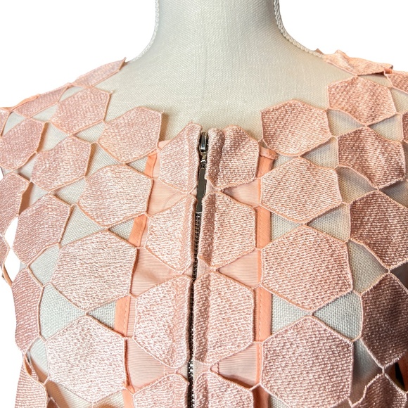 #A151  CQ by CQ  Peach  Laser-Cut  Mesh Duster Vintage NEW NO TAG  M - Picture 5 of 10